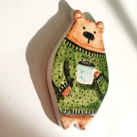 تصویر مگنت سرامیکی طرح خرس Ceramic magnetic Bear design