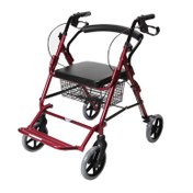 تصویر واکر چهارچرخ ترمزدار جاپایی دار چینی رولیتور جاپایی دار