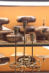 تصویر جاشمعی سه سایز فلزی رنگ سیلور و طلایی - طلایی آنتیک 