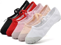 تصویر کفش فلت باله کتان سایز ۳۱ تا ۴۵ رنگ‌های مشکی، قرمز و صورتی 