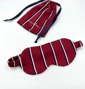 تصویر چشم‌بند ساتن زرشکی راه‌راه 