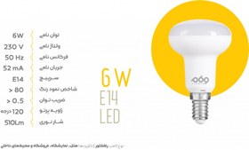 تصویر لامپ رفلکتور 6 وات led فرنام e14 