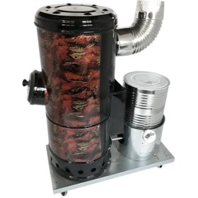 تصویر بخاری نفتی گازوییلی آتشخانه چدن رنگ کوره ای سایز 75 