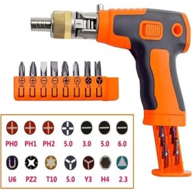 تصویر ست پیچ گوشتی ضامن دار بکسی کمری مدل 2882A- گجت امازون - نسخه اصل 16PCS Ratchet Screwdriver set