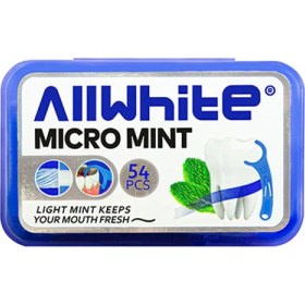 تصویر نخ دندان کمانی Micro Mint بسته 70 عددی آل وایت Arched dental Micro Mint essence and 70-piece all-white frame