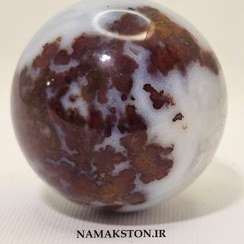 تصویر گوی عقیق 83 گرمی با پایه چوبی agate ball8