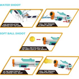 تصویر تفنگ بازی آب پاش و تیر پرتاب کن مدل 50-648 Running waterfront and shotgun 50-648