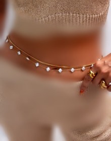 تصویر زنجیر شکم صدفی - طلایی / 