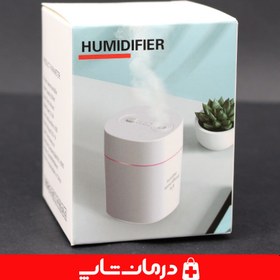 تصویر بخور سرد و رطوبت ساز کوچک رنگ سفید بی صدا چراغدار humidifire 200 mil 