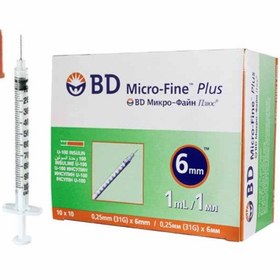 تصویر سرنگ بی دی پلاستیکی ۱ میلی لیتر 