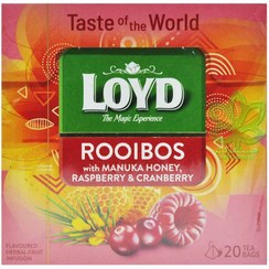 تصویر دمنوش گیاهی لوید رویبوس با طعم عسل و تمشک و زغال اخته 20 عددی Loyd Rooibos Tea 