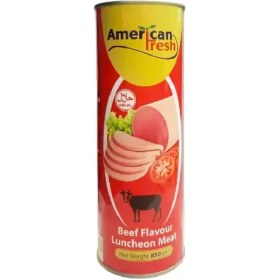 تصویر کنسرو کالباس گوشت گاو آمریکن فرش 850 گرمی American Fresh Canned Meat Sausage 850 gr