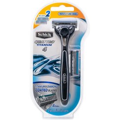 تصویر تیغ اصلاح آقایان چهار لبه شیک Schick Quattro Titanium 4 بسته 1 عددی 