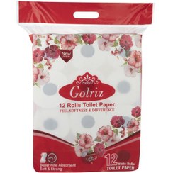 تصویر دستمال توالت گلریز بسته ۱۲ عددی 