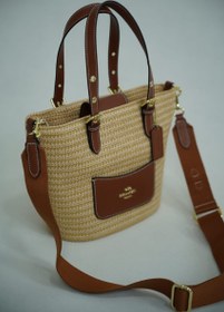 تصویر کیف حصیری عسلی کوچ Coach 