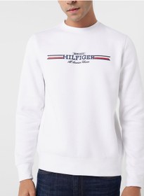 تصویر سویشرت گردن گرد لوگو برند Tommy Hilfiger Logo Crew Neck Sweatshirt