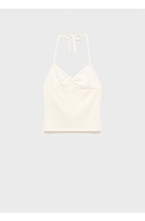 تصویر تاپ یقه باز زنانه سفیدِ خاموش منگو 