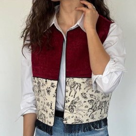 تصویر جلیقه زرشکی چوگان 