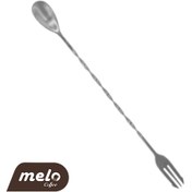 تصویر بار اسپون بدنه ساده تمام استیل انتها چنگال 