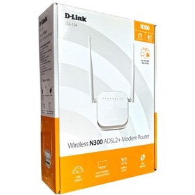 تصویر مودم روتر بی‌ سیم +ADSL2 دی-لینک N300 مدل DSL-124 