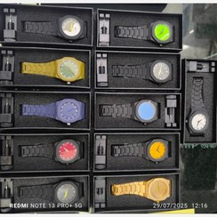 تصویر ساعت مچی شیک و جذاب بند کربنی 