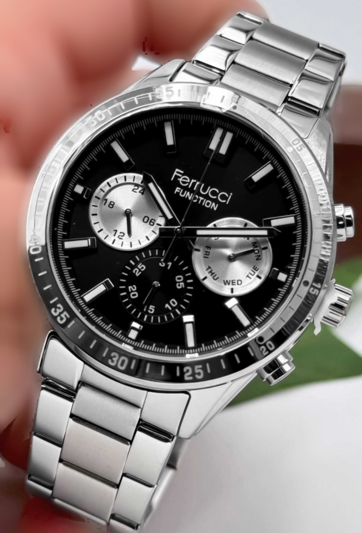 خرید و قیمت ساعت مچی آب فولادی 30 رنگ نقره دوام جعبه مردانه برند Ferrucci  کد 1720203088 | ترب