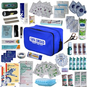 تصویر کیف کمکهای اولیه پیشرفته سینا امداد مدل AB001B مجموعه 82 عددی 