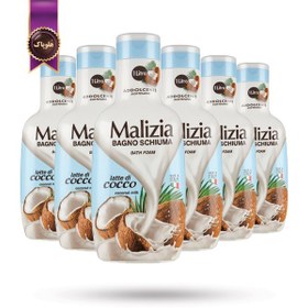 تصویر 6 عدد شامپو بدن مالیزیا Malizia مدل شیر نارگیل coconut milk حجم 1000 میلی لیتر (اورجینال) 