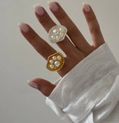 تصویر انگشتر صدفی با مروارید 