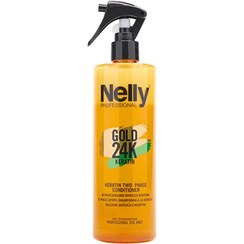 تصویر اسپری دو فاز مو نلی کراتینه گلد 24K Nelly Professional Gold 24K Keratin Two Phase Conditioner