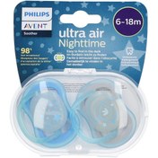 تصویر پستانک دوعددی فیلیپس اونت مدل ultra air مناسب 6 تا 18 ماهگی Philips avent ultra air two digit pacifier 6-18m