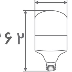 تصویر لامپ ال ای دی 60 وات استوانه ای افراتاب با سرپیچ E27 Cylindrical 60 watt LED lamp with E27 screw Afratab