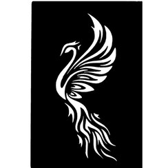 تصویر شابلون تتو موقت مدل ققنوس 112 بسته 2 عددی 