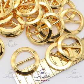 تصویر سگک خارجی آب کروم دایره طلایی 3 سانت (بسته 100 عددی) 