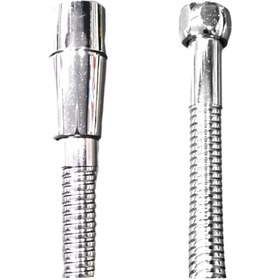 تصویر شیلنگ توالت کروم فنری ریز بافت (برنجی) 