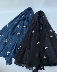 تصویر شال پاپیون - سرمه ای 