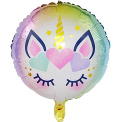 تصویر بادکنک فویلی طرح یونیکورن اسب تک شاخ Foil balloon with unicorn design