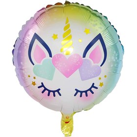 تصویر بادکنک فویلی طرح یونیکورن اسب تک شاخ Foil balloon with unicorn design