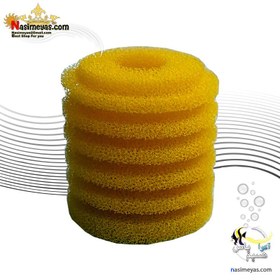 تصویر اسفنج یدک شیار دار استوانه ای انواع فیلتر داخلی آبی Filter sponge S