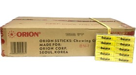 تصویر آدامس موزی اوریون کره ایی اصل عمده کارتن 50 بسته 20 عددی ORION banana gum 