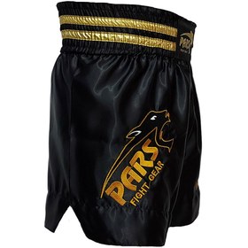 تصویر تجهیزات بوکس مشکی Muay Thai کوتاه دوزی شده سیاه PS 1104 Pars 