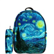 تصویر کوله پشتی طرح شب پرستاره و جامدادی 