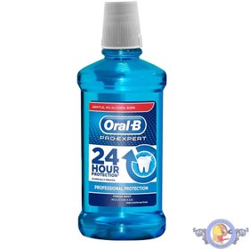 تصویر دهان شویه سری پروفشنال پروتکشن مدل پرو اکسپرت 500میل اورال بی Oral B Pro Expert 24H Protection Professional Protection Mouthwash