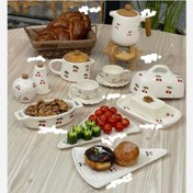 تصویر سرویس صبحانه خوری سرامیکی طرح آلبالو 