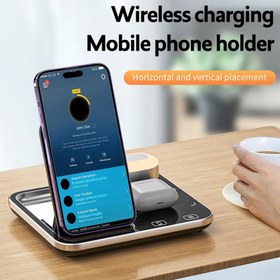 تصویر شارژر بی‌سیم گرین لاین مدل Station 2 GN4IN1RGBWCBK Green Lion 4 In 1 Wireless Charging Station 2