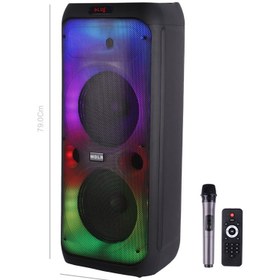 تصویر اسپیکر چمدانی بلوتوثی WDLR DR-1027 + میکروفون و ریموت کنترل WDLR DR-1027 Wireless Speaker