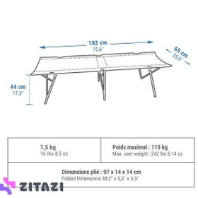 تصویر تخت کمپینگ یک نفره 65 سانتی متری کچوا Quechua - زمان ارسال 15 تا 20 روز کاری 