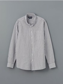 تصویر Regular Fit Uzun Kollu Çizgili Erkek Gömlek 