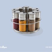 تصویر ست ادویه ۸ عددی استیل گردان یونیک مدل UN1622 