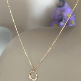 تصویر گردنبند حلقه نگین‌دار 